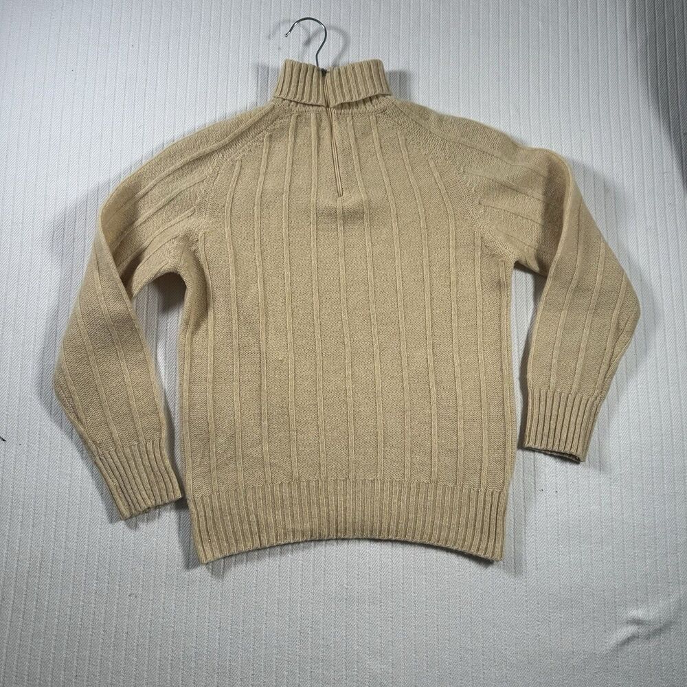 Vintage Tami Women’s Small Yellow Rib Knit Quarter Zip Mock Neck Sweater